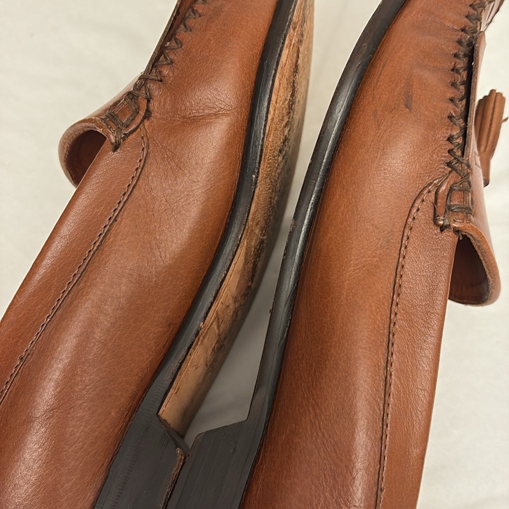 Cole Haan Resort collection loafers leather braided/tasseled slight heel Sz 12D - Picture 4 of 9
